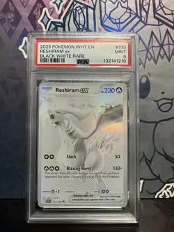 2025 Pokemon White Flare Reshiram ex Black and Rare #173/086 PSA 9 - Image 1