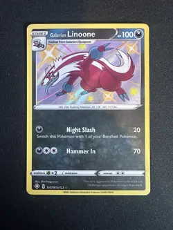 Pokemon - Galarian Linoone - SV079/SV122 - Shining Fates Shiny Vault - Holo NM - Image 1
