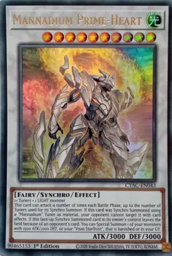CYAC-EN043 MANNADIUM PRIME-HEART ULTRA RARE 1ST EDITION YuGiOh CARD - Image 1