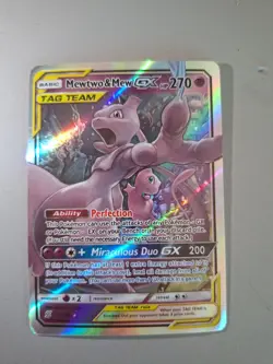 Pokemon Mewtwo & Mew GX 71/236 Tag Team Holo Unified Minds Rare Card - Image 1
