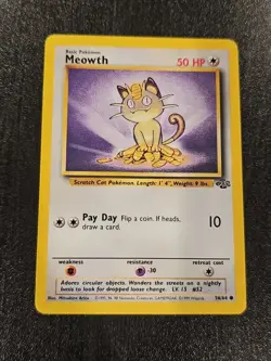 Meowth 56/64 Pokemon TCG Jungle Set Unlimited Common Card WOTC 1999 - Image 1