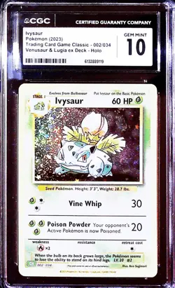 Ivysaur 002/034 Trading Card Game Classic Holo CGC Gem Mint 10 Pokemon 2023 - Image 1