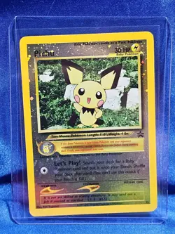 Pokemon Pichu BLACK STAR 35 - WOTC PROMO - REVERSE HOLO LEAGUE 2001 LP Card - Image 1