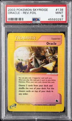 2003 POKEMON SKYRIDGE #138 ORACLE-REVERSE FOIL PSA 9 - Image 1