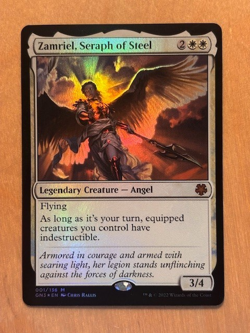 MTG Magic the Gathering Zamriel Seraph of Steel Foil Game Night Free-For-All NM - Image 1