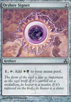 MTG Orzhov Signet - Foil, Guildpact, Heavily Played, English - Image 1