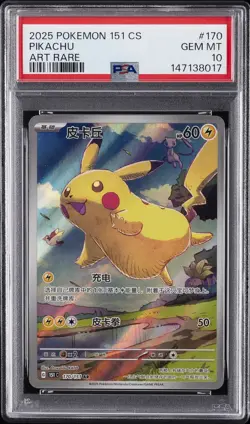 2025 POKEMON SIMPLIFIED CHINESE 151 C-COLLECTION 151 ART RARE PIKACHU PSA 10 - Image 1