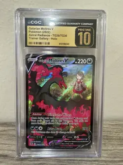 Pokemon Galarian Moltres V TG20/TG30 CGC Pristine 10! Freshly Graded! - Image 1