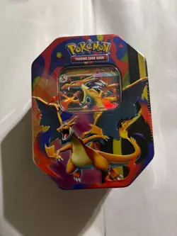 Pokemon TCG Mega Charizard Tin With 4 Booster Packs & Charizard Y ex Promo - Image 1