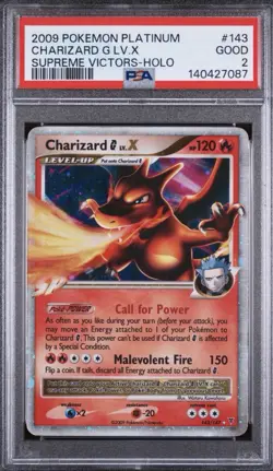 Pokemon TCG Charizard G Lv.X 143 Supreme Victors Ultra Rare Holo PSA 2 2009 - Image 1