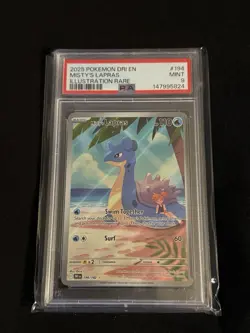2025 POKEMON DRI EN-DESTINED RIVALS ILLUSTRATION RARE #194 MISTY'S LAPRAS PSA 9 - Image 1
