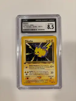 Pokemon English Pikachu 70/111 2000 Neo Genesis - 1st Edition Common CGC 8.5 - Image 1