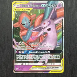 Pokemon Espeon & Deoxys GX TAG TEAM Ultra Rare Holo SM-Unified Minds 72/236 - Image 1