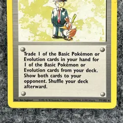 Vintage Pokemon Base Set Pokemon Trader 77/102 Rare NM - Image 4