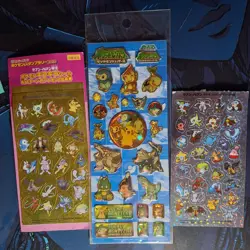 3x Japanese Pokemon Diamond And Pearl Sticker Sheets Vintage 2007 - Image 1