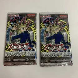 English YuGiOh TCG Invasion of Chaos 2X Booster Pack SEALED BRAND NEW - Image 1