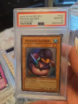 YUGIOH PSA 10 2003 Penguin Soldier SDJ-022 Super Rare 1st Edition *5366 - Image 1