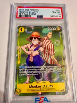 2025 ONE PIECE PROMOS SET SAIL EVENT #111 MONKEY D. LUFFY PSA 10 - Image 1