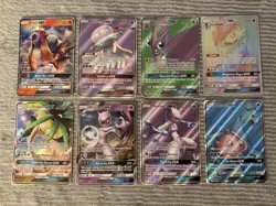 Pokemon 8x GX SM Card Lot Ultra Rare Mewtwo GX Entei GX Lycanroc GX Secret Rare - Image 1