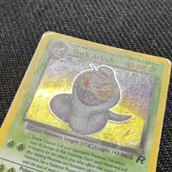 Dark Arbok Holo Rare (SWIRL) Team Rocket 2/82 – Vintage WotC Pokemon Card - DMG - Image 2