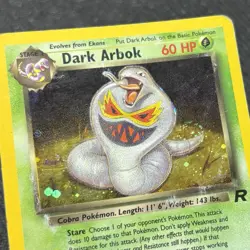Dark Arbok Holo Rare (SWIRL) Team Rocket 2/82 – Vintage WotC Pokemon Card - DMG - Image 5