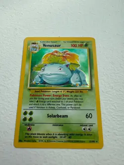 Venusaur Base Set Holo 15/102 LP Pokemon Card WOTC Original - Image 1