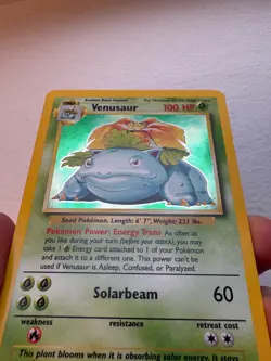 Venusaur Base Set Holo 15/102 LP Pokemon Card WOTC Original - Image 3