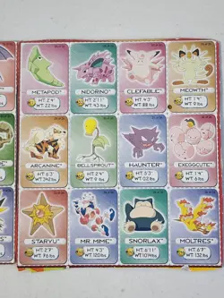 Vintage Oscar Mayer Lunchables Pokemon Cards 3 Uncut Sheets Rare 1–36 1999 Promo - Image 4