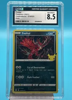 2021 Pokemon Celebrations Holo #019/025 Yveltal CGC 8.5 NM/Mint - Image 1
