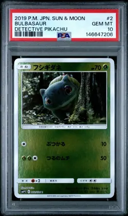 Pokemon TCG Bulbasaur 002/024 Great Detective Pikachu Holo PSA 10 Japanese - Image 1