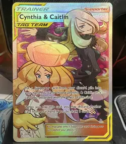 Pokemon TCG Cynthia and Caitlin Full Art Cosmic Eclipse 228/236 - Image 1