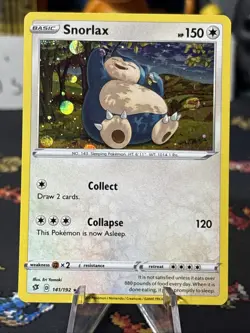 White Ink Spot Error - Cosmos Holo SWIRL Snorlax 140/202 SWSH Promo Pokemon TCG! - Image 1