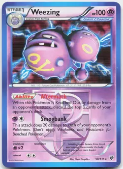 Weezing 58/135 Holo Rare Plasma Storm Pokemon Holo Lightly Played - Image 1