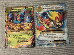Pokemon Mega EX Lot M Heraxross EX SR M Pidgeot EX UR XY Evolutions Furious Fist - Image 1