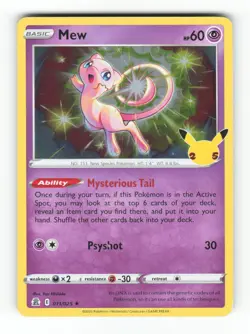 Mew 011/025 Holo Rare Celebrations Pokemon Lightly Played - Image 1