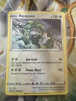 Pokemon TCG Rayquaza - SWSH029 Sword & Shield Black Star Promo NM DOUBLE SWIRL - Image 1