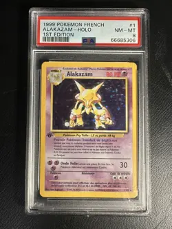 FRENCH Pokemon Alakazam - Holo 1st Edition Base Set PSA 8 MINT - 1/102 - Image 1