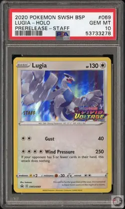 Lugia Holo 069 Prerelease-staff Swsh Black Star Promo Pokemon PSA 10 - Image 1