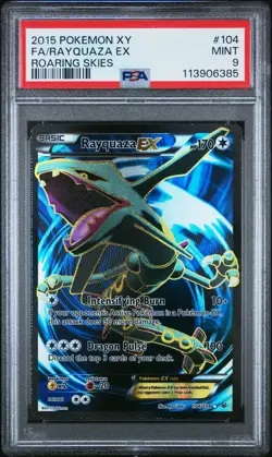 2015 POKEMON XY ROARING SKIES RAYQUAZA EX #104 ULTRA RARE PSA 9 MINT #113906385 - Image 1