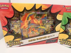 2 Pokemon TCG Ascended Heroes Mega ex Box Bundle Emboar Meganium New - Image 2