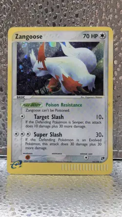 Pokemon Zangoose Holo Rare 14/100 Sandstorm 2003 MP/HP with Error READ - Image 1
