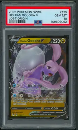 Pokemon SWSH Lost Origin Hisuian Goodra V 135/196 PSA 10 - Image 1