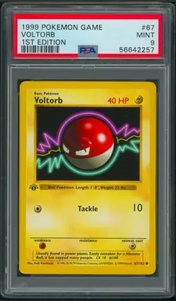 Pokemon 1st Edition Base Set Voltorb 67/102 PSA 9 - Image 1