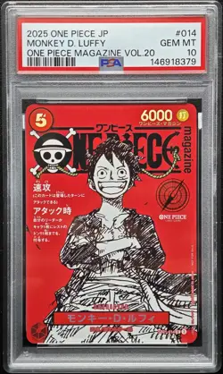 One Piece - PSA 10 - Monkey D. Luffy - One Piece Magazine Vol. 20 - ST21-014 - Image 1