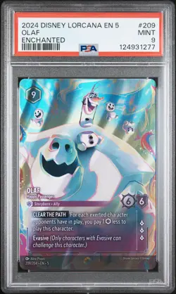2024 DISNEY LORCANA EN 5-SHIMMERING SKIES ENCHANTED OLAF - HAPPY PASSENGER PSA 9 - Image 1