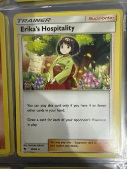 Pokemon TCG Erika's Hospitality Reverse Holo Trainer Card 56/68 NM/M Condition - Image 1
