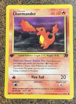 Charmander 50/82 1st Edition Team Rocket Common Pokemon Card. - Image 1