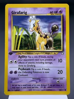 Girafarig 58/111 - 1st Edition - Neo Genesis Pokemon Card LIGHT PLAY - Image 1