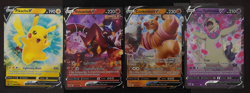 Pokemon 4-Card Lot Pikachu V, Conkeldurr V, Typhlosion V, & Volcanion V NM - Image 1