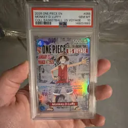 Bandai Monkey.D.Luffy US Voyage Promo Holo 055 PSA 10 One Piece CCG Card - Image 1